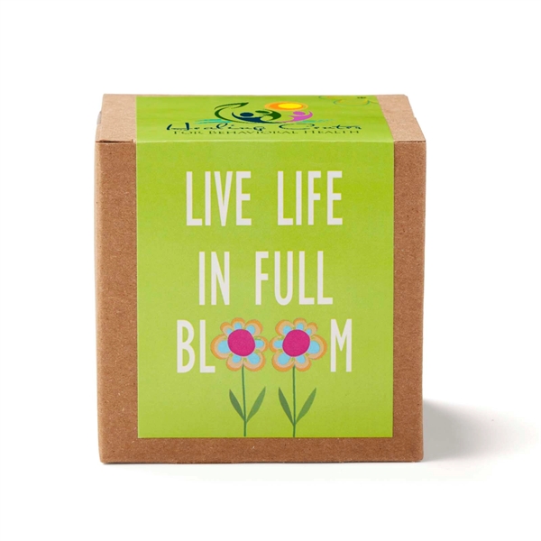 Live Life in Full Bloom Planter set with 3" biodegradable planter... from ASI 63549 Jornik Manufacturing Corp