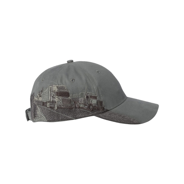 Trucking cap with an embroidered industry scene and a hook and... from ASI 88060 Snugz/USA Inc