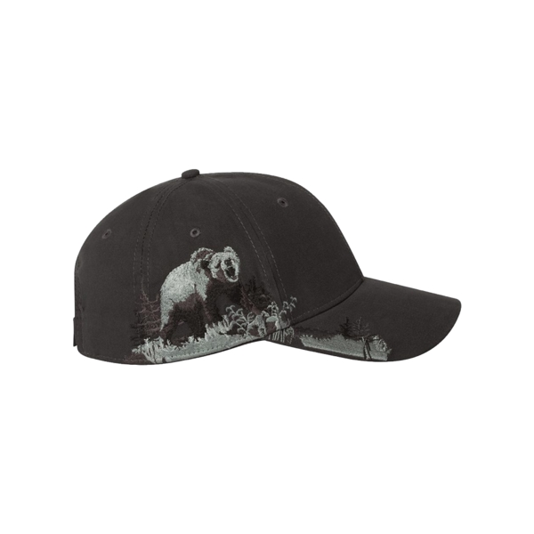 Grizzly bear cap with an embroidered wildlife scene and a structured... from ASI 88060 Snugz/USA Inc