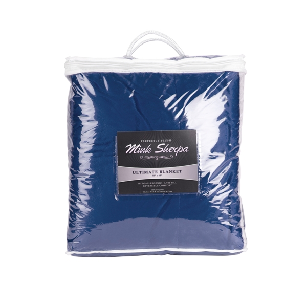 50" x 60" mink sherpa blanket with a double-sided design.... from ASI 88060 Snugz/USA Inc