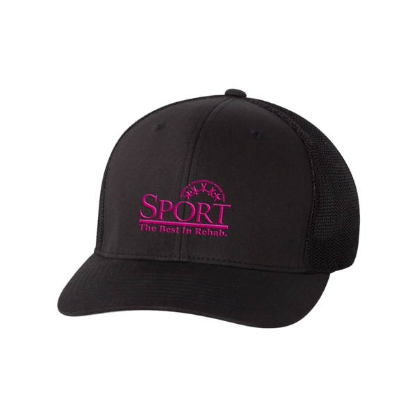 Trucker mesh cap with a PermaCurv visor and a 100% polyester... from ASI 88060 Snugz/USA Inc