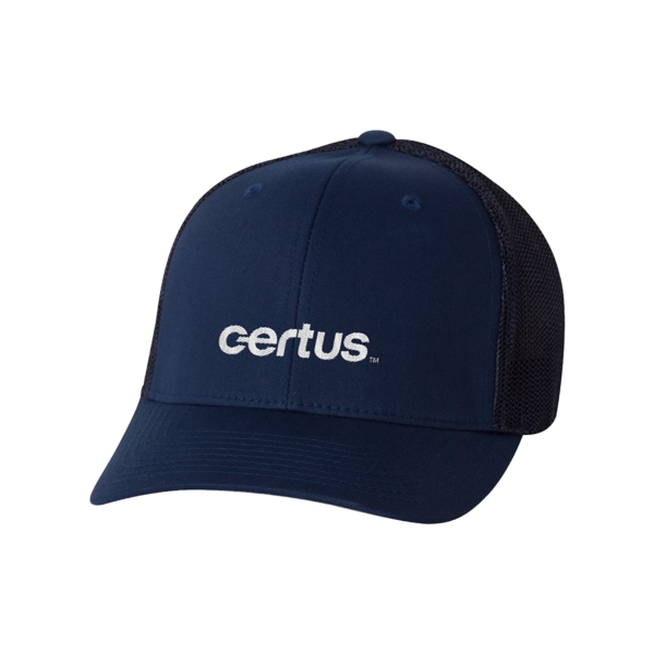 Trucker mesh cap with a PermaCurv visor and a 100% polyester... from ASI 88060 Snugz/USA Inc