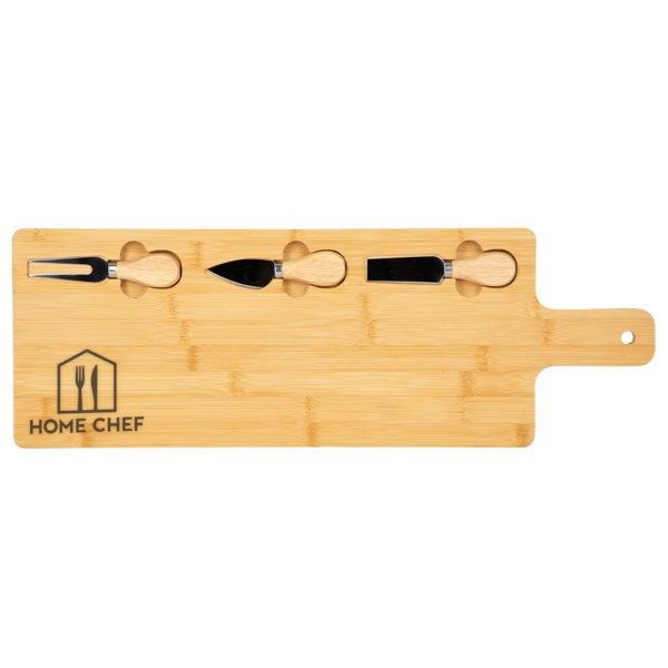 Charcuterie board with utensils, an eco-friendly design and a magnetic attachment.... from ASI 88060 Snugz/USA Inc