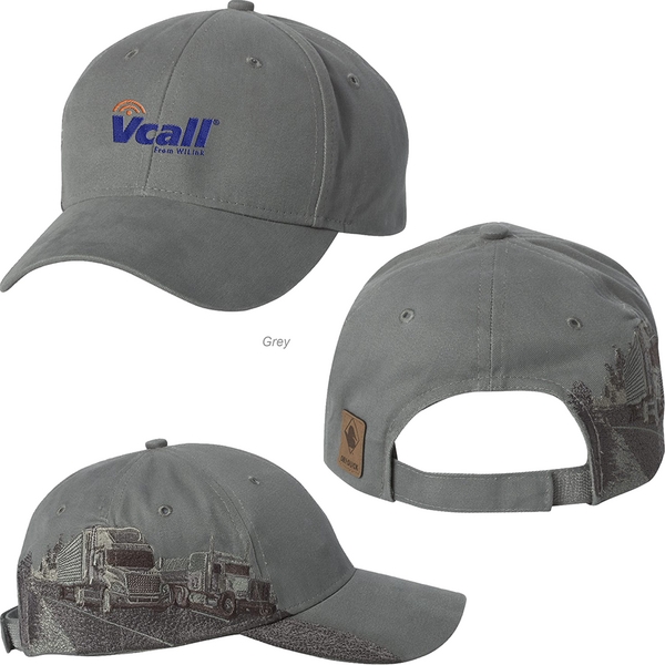 Trucking cap with an embroidered industry scene and a hook and... from ASI 88060 Snugz/USA Inc