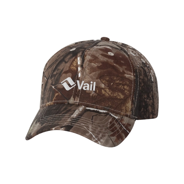 Camo cap with a six-panel design, mid-profile and a hook and... from ASI 88060 Snugz/USA Inc