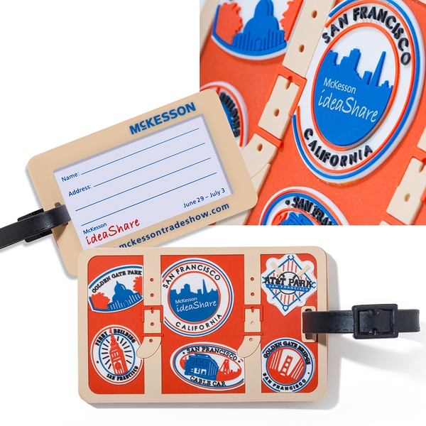 Luggage tag with a 2D design and a PVC strap.... from ASI 88060 Snugz/USA Inc