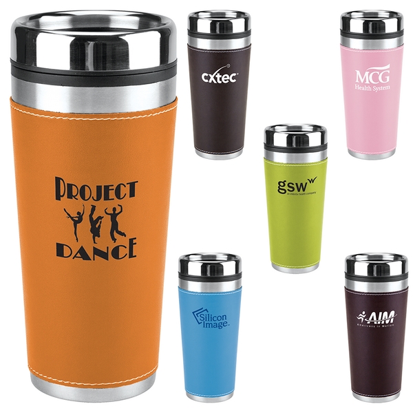 16 ounce tumbler with a PVC sleeve, double-wall insulation, lid with... from ASI 88060 Snugz/USA Inc