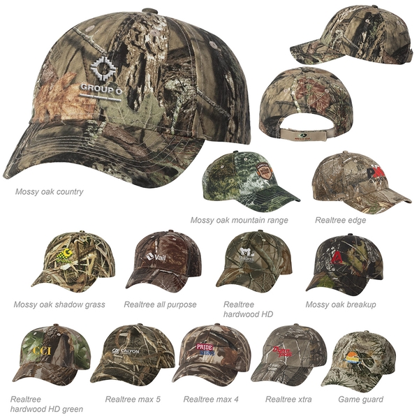 Camo cap with a six-panel design, mid-profile and a hook and... from ASI 88060 Snugz/USA Inc