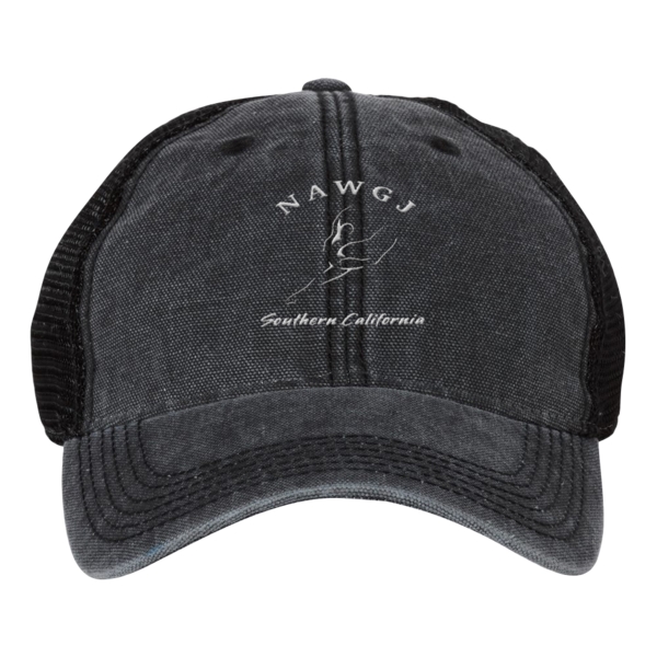 Trucker cap with an unstructured style, six-panel design, low profile, pre-curved... from ASI 88060 Snugz/USA Inc