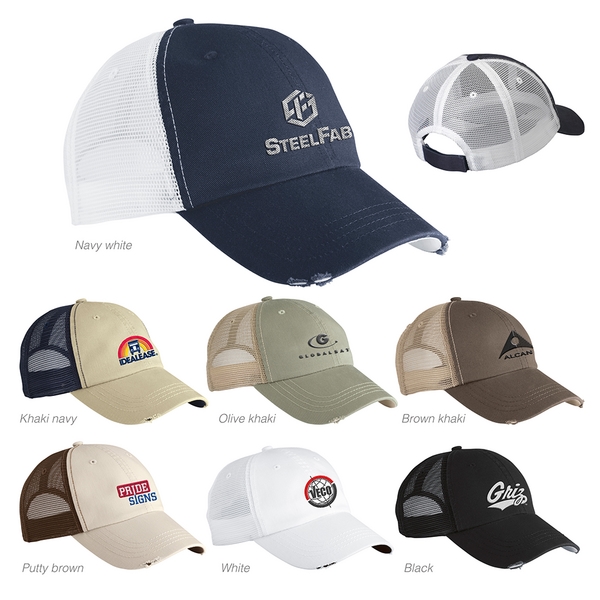 Frayed baseball cap with a six-panel design, low profile, pre-curved visor... from ASI 88060 Snugz/USA Inc