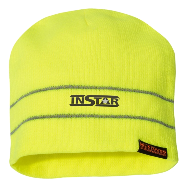 Beanie with two stripes of reflective thread and made of polyester... from ASI 88060 Snugz/USA Inc