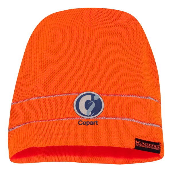 Beanie with two stripes of reflective thread and made of polyester... from ASI 88060 Snugz/USA Inc