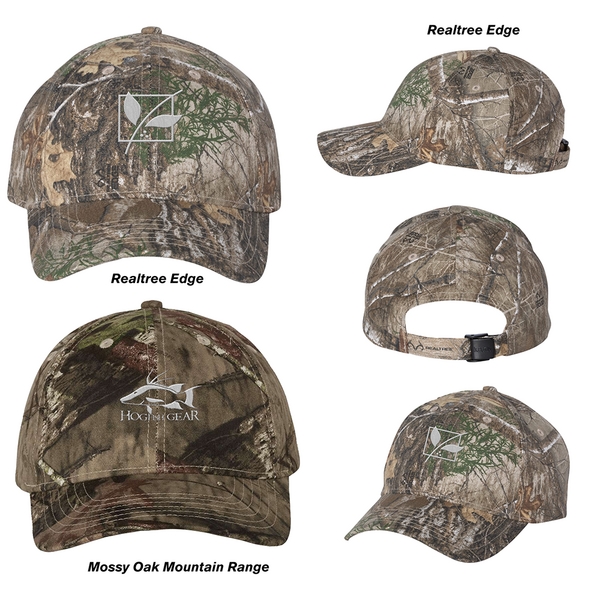 Camo cap with a structured style, mid-profile and a stitched sweatband.... from ASI 88060 Snugz/USA Inc