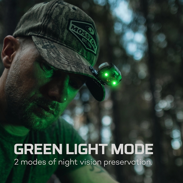 The MYCRO Headlamp In Camo! Rechargeable headlamp and cap light that... from ASI 46170 Compass Industries Inc