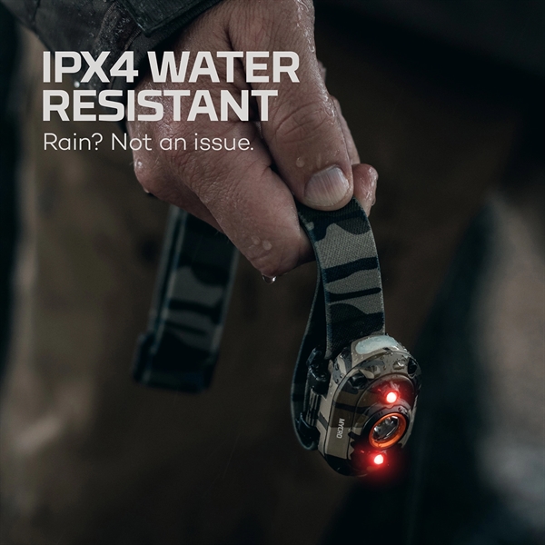The MYCRO Headlamp In Camo! Rechargeable headlamp and cap light that... from ASI 46170 Compass Industries Inc