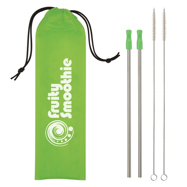 11" x 3 1/8" kit containing two stainless steel straws with... from ASI 61125 Hit Promotional Products / Hit®