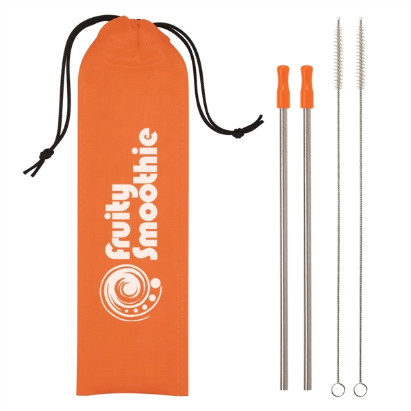 11" x 3 1/8" kit containing two stainless steel straws with... from ASI 61125 Hit Promotional Products / Hit®