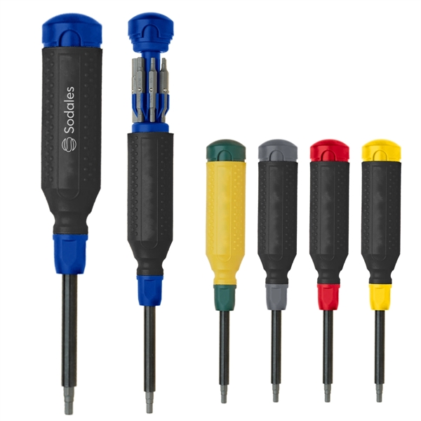 MegaPro Hex 15-in-1 ABS, steel and resin screwdriver with bits in... from ASI 61125 Hit Promotional Products / Hit®