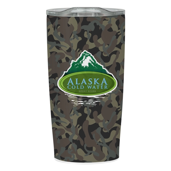20 oz. camouflage tumbler with a snap-on, spill-resistant thumb slide lid... from ASI 61125 Hit Promotional Products / Hit®