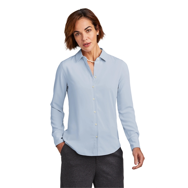 Brooks Brothers Women's Full-Button Satin Blouse... from ASI 84863 SanMar