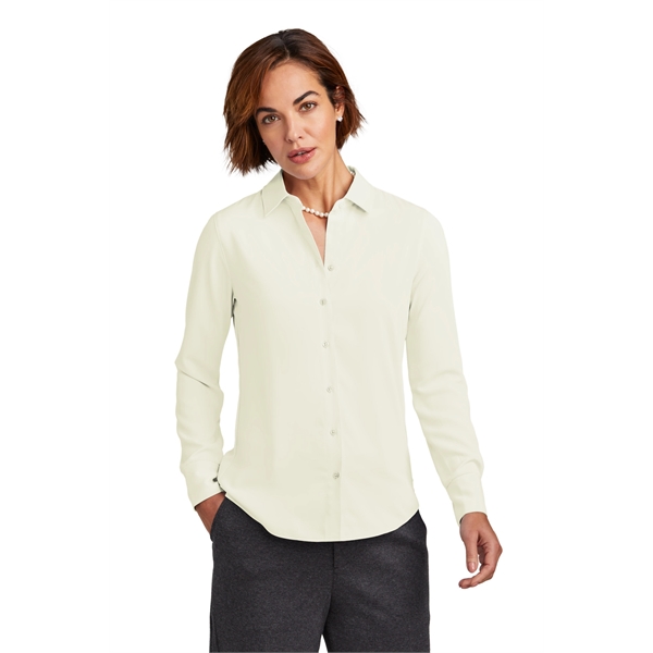Brooks Brothers Women's Full-Button Satin Blouse... from ASI 84863 SanMar
