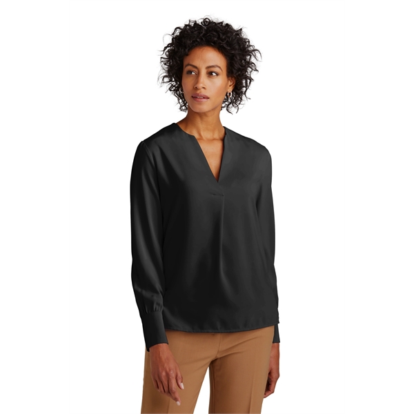 Brooks Brothers Women's Open-Neck Satin Blouse... from ASI 84863 SanMar