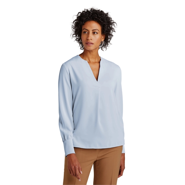 Brooks Brothers Women's Open-Neck Satin Blouse... from ASI 84863 SanMar