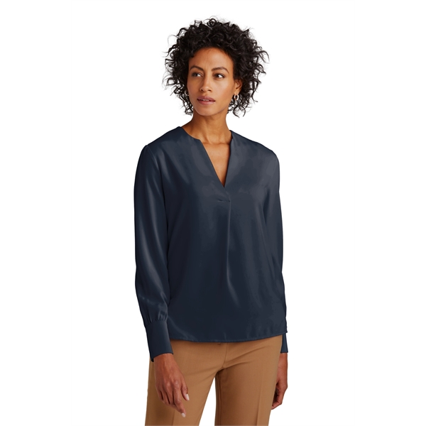Brooks Brothers Women's Open-Neck Satin Blouse... from ASI 84863 SanMar
