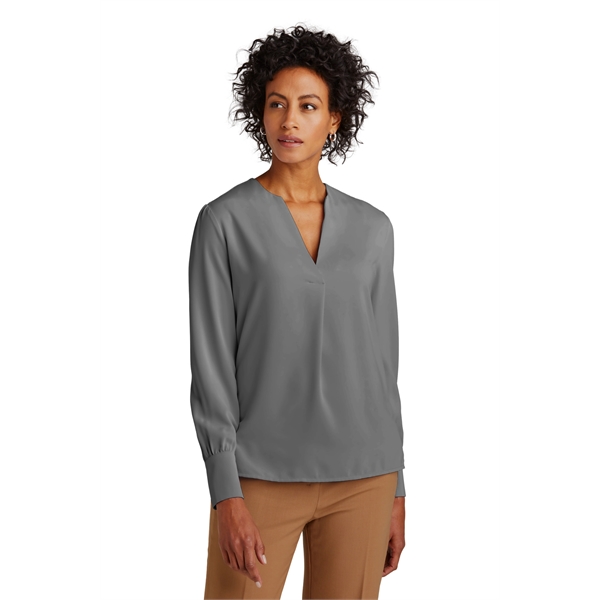 Brooks Brothers Women's Open-Neck Satin Blouse... from ASI 84863 SanMar