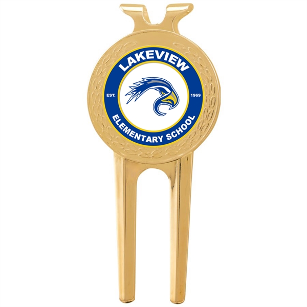 1 1/2" x 3" Gold Divot Tool with Sublimatable Insert. Pricing... from ASI 62635 Inno-Vative Solutions Grp LTD