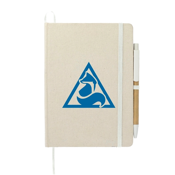5" x 7" organic cotton bound notebook with pen.... from ASI 66887 PCNA / Bullet