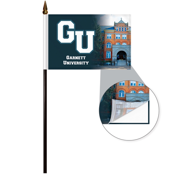 4" x 6" Plastic Liner Stick Flag on a 10" staff.... from ASI 80228 Quinn