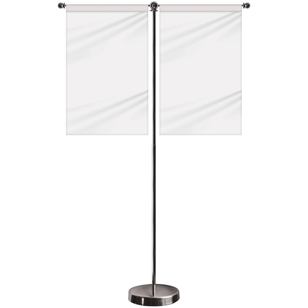 11-19.7" T Style Metal Telescopic Flagpole w/ 2 Banners... from ASI 80228 Quinn