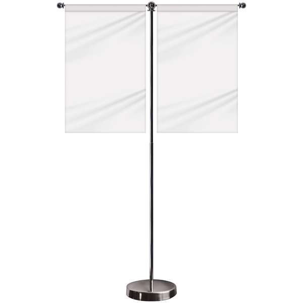 11-19.7" T Style Metal Telescopic Flagpole w/ 2 Banners... from ASI 80228 Quinn