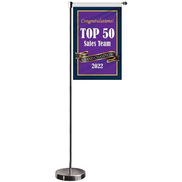 11-19.7" Metal Telescopic Flagpole w/ Double Sided Banner... from ASI 80228 Quinn