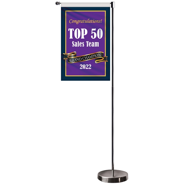 11-19.7" Metal Telescopic Flagpole w/ Double Sided Banner... from ASI 80228 Quinn