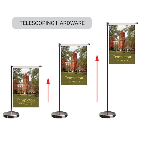 11-19.7" Metal Telescopic Flagpole w/ Double Sided Banner... from ASI 80228 Quinn