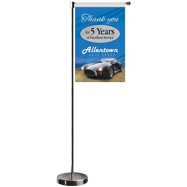 11-19.7" Metal Telescopic Flagpole w/ Single Reverse Banner... from ASI 80228 Quinn