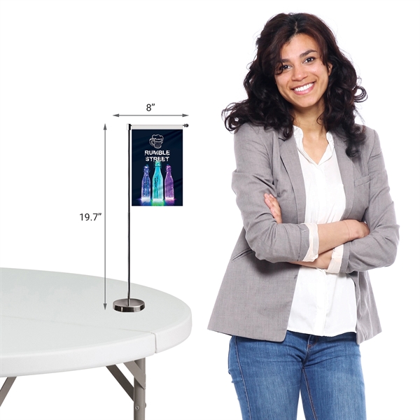 11-19.7" Metal Telescopic Flagpole w/ Single Reverse Banner... from ASI 80228 Quinn