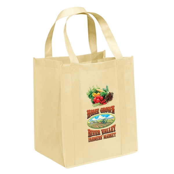Non-Woven Polypropylene grocery tote with dual reinforced handles.... from ASI 37940 Bag Makers Inc