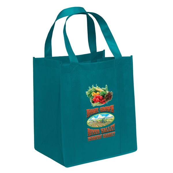 Non-Woven Polypropylene grocery tote with dual reinforced handles.... from ASI 37940 Bag Makers Inc