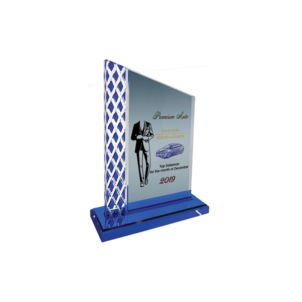 8" Blue Unite Diamond Ice Acrylic Award... from ASI 74601 Calico