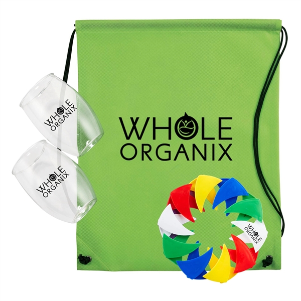 Wine kit with two PET 16 ounce stemless wine tumbler, expanding... from ASI 63549 Jornik Manufacturing Corp