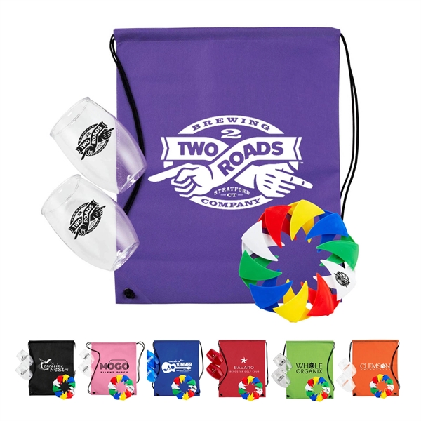 Wine kit with two PET 16 ounce stemless wine tumbler, expanding... from ASI 63549 Jornik Manufacturing Corp