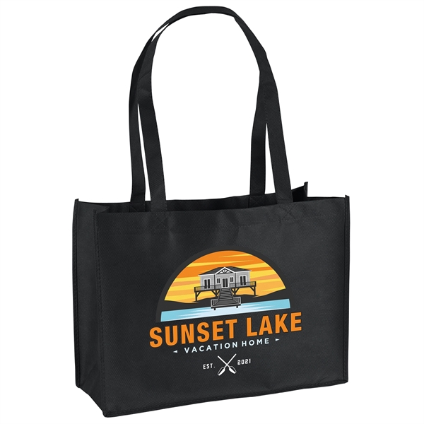 Non-Woven Polypropylene Tote with strong stitched seams and side/bottom gussets.... from ASI 37940 Bag Makers Inc