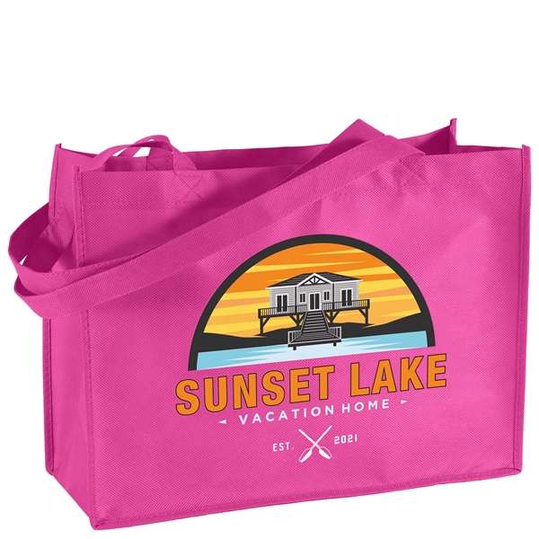 Non-Woven Polypropylene Tote with strong stitched seams and side/bottom gussets.... from ASI 37940 Bag Makers Inc