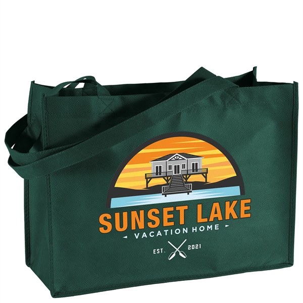 Non-Woven Polypropylene Tote with strong stitched seams and side/bottom gussets.... from ASI 37940 Bag Makers Inc