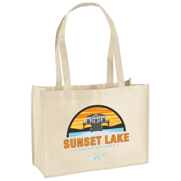 Non-Woven Polypropylene Tote with strong stitched seams and side/bottom gussets.... from ASI 37940 Bag Makers Inc