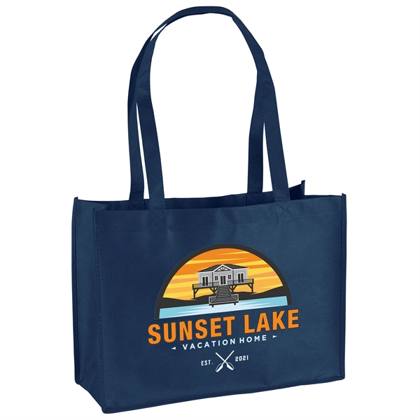 Non-Woven Polypropylene Tote with strong stitched seams and side/bottom gussets.... from ASI 37940 Bag Makers Inc