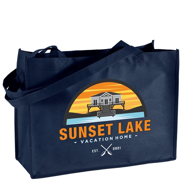 Non-Woven Polypropylene Tote with strong stitched seams and side/bottom gussets.... from ASI 37940 Bag Makers Inc